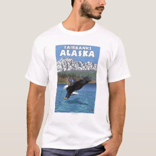 Camiseta Eagle calvo que se zambulle - Fairbanks, Alaska