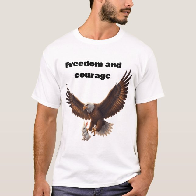 Camiseta Eagle Carrying Bunny – Inspirational Freedom Desig (Anverso)