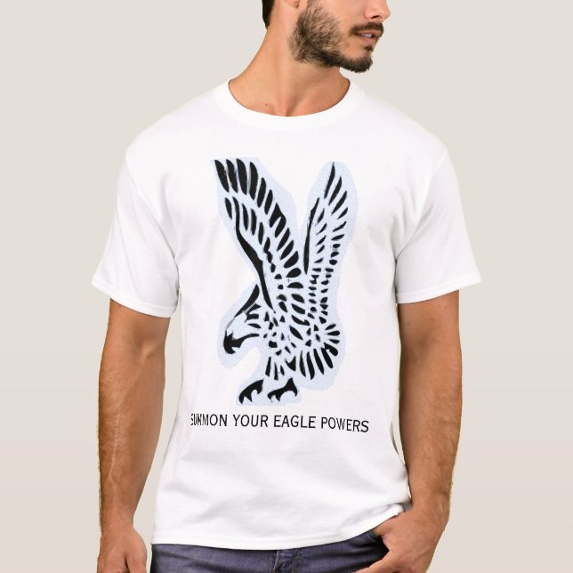 Camiseta Eagle (con convoque a su texto de los poderes de (Anverso)
