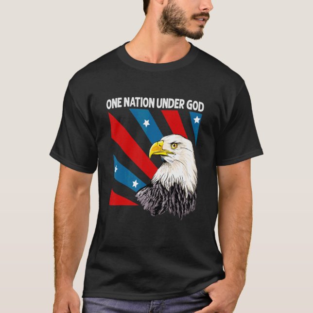 Camiseta Eagle Eeuu Christian Patriot America Una Nación Du (Anverso)