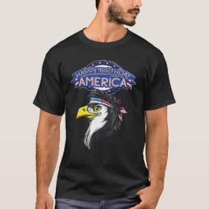 Camiseta Eagle Estadounidense Feliz 4 De Julio Para Hombres