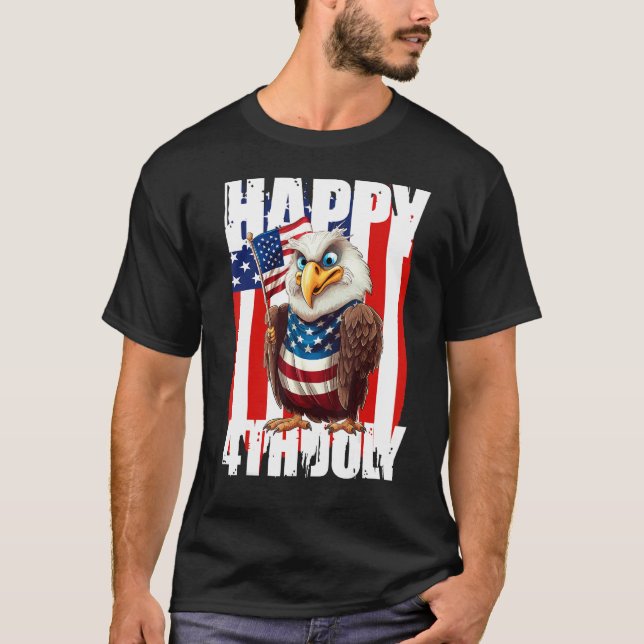 Camiseta Eagle Happy 4th Of July Patriotic American 1 (Anverso)