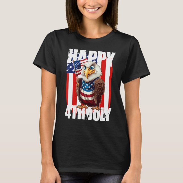 Camiseta Eagle Happy 4th Of July Patriotic American 1 (Anverso)