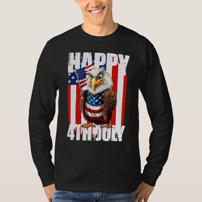 Camiseta Eagle Happy 4th Of July Patriotic American 1 (Anverso)
