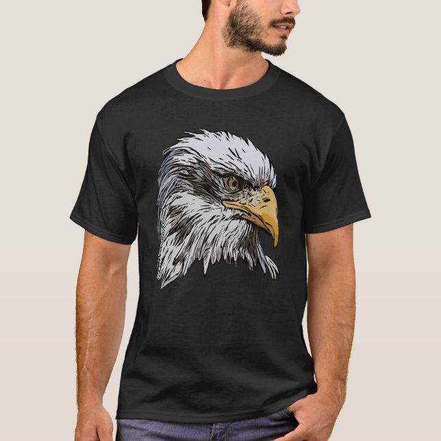 Camiseta Eagle Imprint American Bird Animal Retro Art Motif (Anverso)