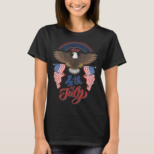 Camiseta Eagle Mulle  4th of July American Flag USA (Anverso)