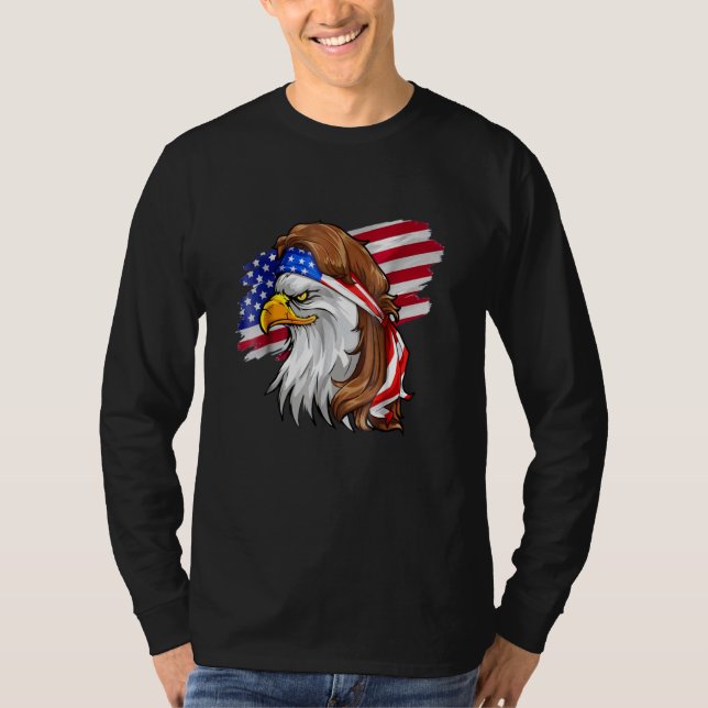 Camiseta Eagle Mulle Men 4 De Julio Bandera Estadounidense  (Anverso)