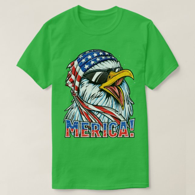 Camiseta Eagle Mullet 4 de julio Bandera Americana Hombres  (Diseño del anverso)