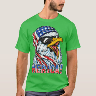 Camiseta Eagle Mullet 4 de julio Bandera Americana Hombres 