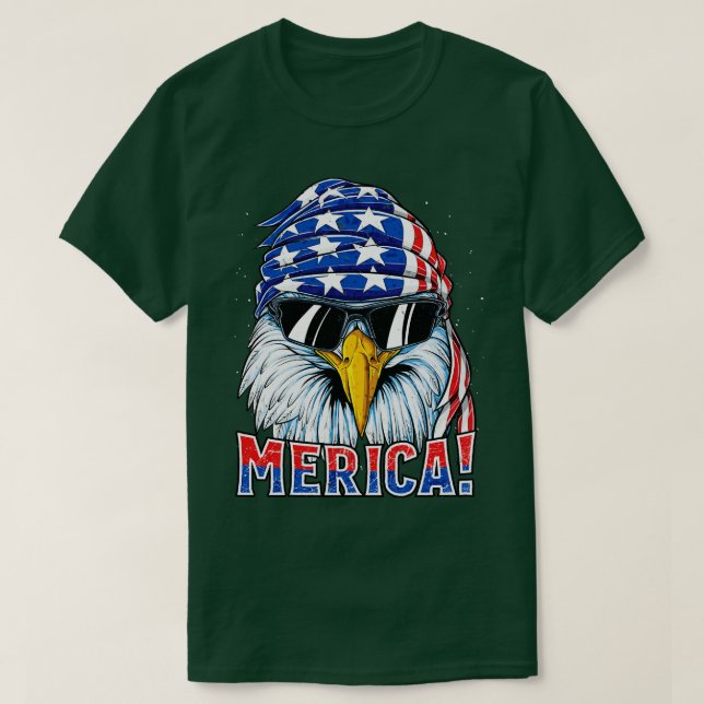 Camiseta Eagle Mullet 4 de julio Bandera Americana Hombres  (Diseño del anverso)