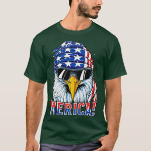 Camiseta Eagle Mullet 4 de julio Bandera Americana Hombres 