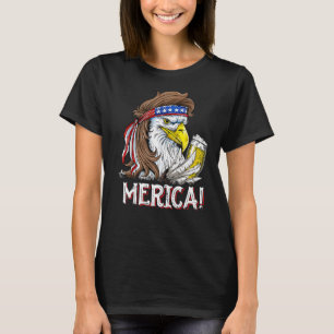 Camiseta Eagle Mullet 4 De Julio Cerveza Eeuu Bandera Estad
