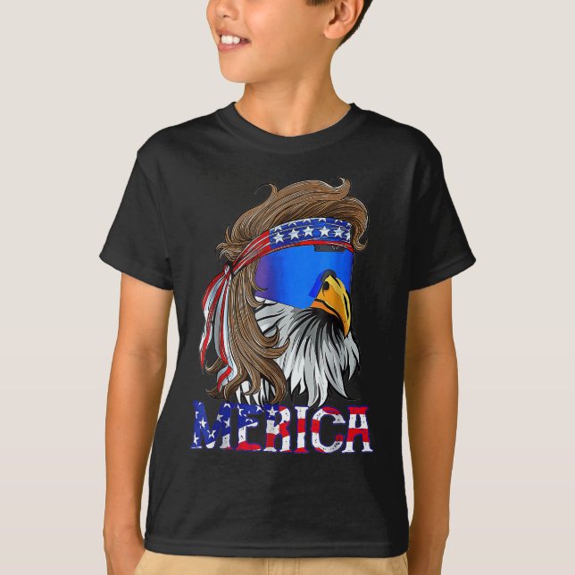 Camiseta Eagle Mullet 4 De Julio Día De La Independencia Es (Anverso)