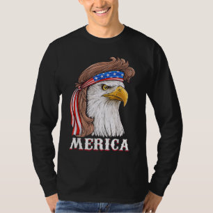 Camiseta Eagle Mullet 4 De Julio Estados Unidos Bandera Ame