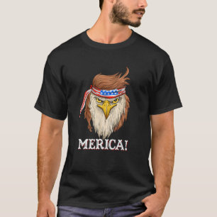Camiseta Eagle Mullet 4 De Julio Estados Unidos Bandera Ame