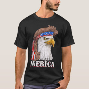 Camiseta Eagle Mullet 4 De Julio Estados Unidos Bandera Ame
