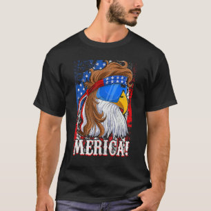Camiseta Eagle Mullet Bandera Estadounidense 4 De Julio Mer