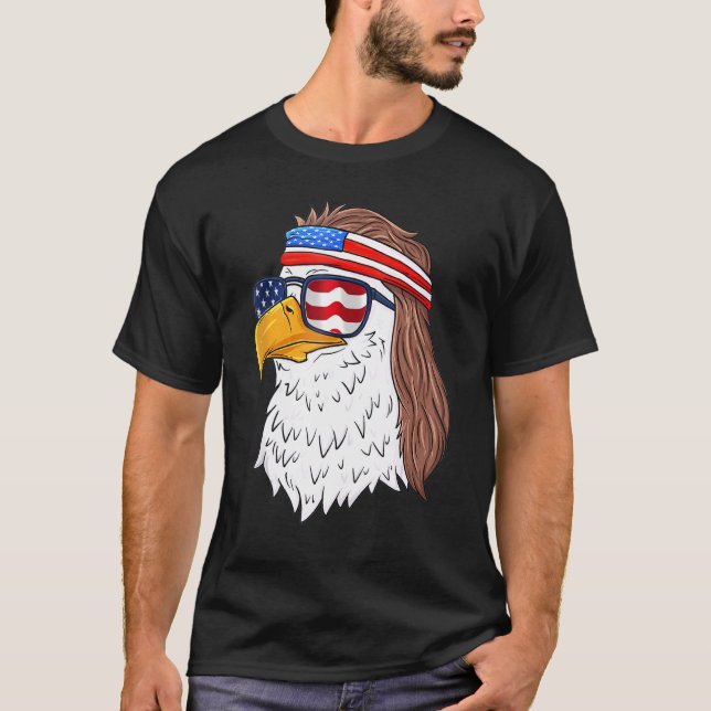 Camiseta Eagle Mullet Merica 4 De Julio Bandera Americana (Anverso)