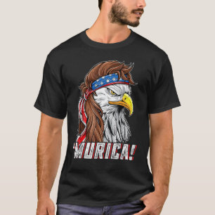 Camiseta Eagle Mullet Murica Bandera Estadounidense 4 De Ju
