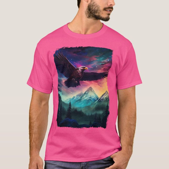 Camiseta Eagle Northern Light Aurora Borealis Monte del pai (Anverso)