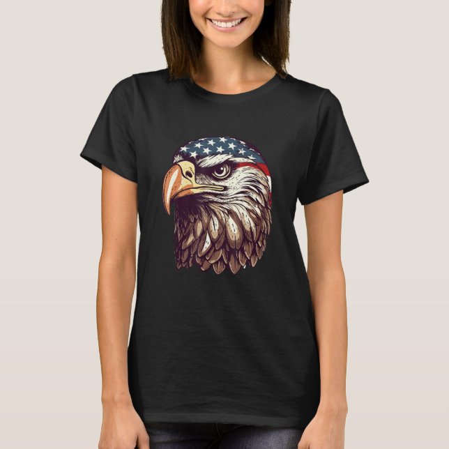 Camiseta Eagle Of Freedom Merica Patriotic USA Flag 4th of  (Anverso)