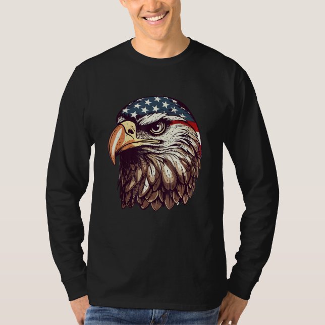 Camiseta Eagle Of Freedom Merica Patriotic USA Flag 4th of  (Anverso)