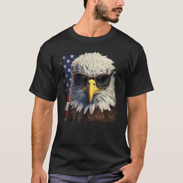 Camiseta Eagle Proud Patriotic American US Flag 4th Of July (Anverso)