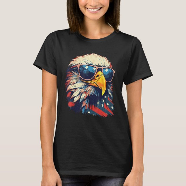 Camiseta Eagle Proud Patriotic American US Flag 4th Of July (Anverso)