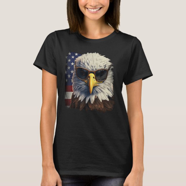 Camiseta Eagle Proud Patriotic American US Flag 4th Of July (Anverso)