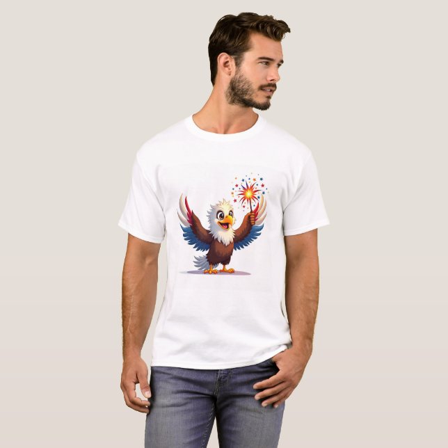 Camiseta Eagle Sparkler 4th of July Shirt (Anverso completo)