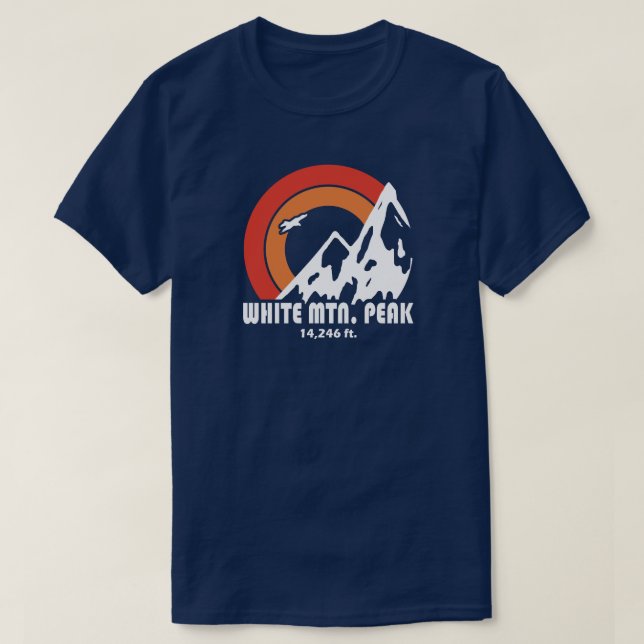 Camiseta Eagle Sun de California, pico de montaña blanca (Diseño del anverso)