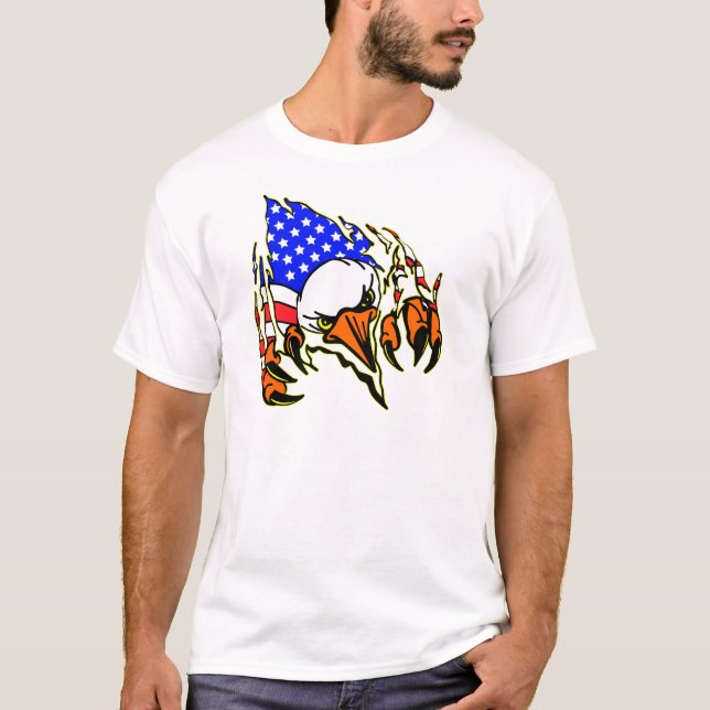 Camiseta Eagle Tearout con el tatuaje de la bandera (Anverso)