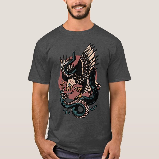 Camiseta Eagle Versus Snakeraditionalattoo funny (Anverso)