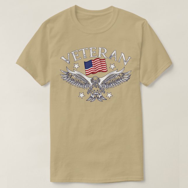 Camiseta Eagle Veteran de la Bandera Americana (Diseño del anverso)