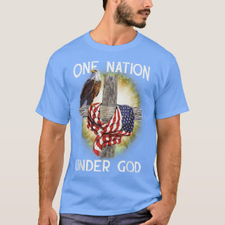 Camiseta Eagle with American Christian Cross One Nation Und