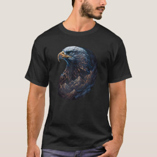 Camiseta Eagle y Montañas Retrato de águila calva
