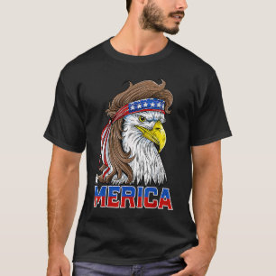 Camiseta Eaglen Mullets Merica Para Hombres Bandera America