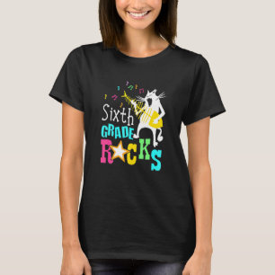 Camiseta Eam Sexto Grado Rocks 6º Grado  Gato Tocando Guita