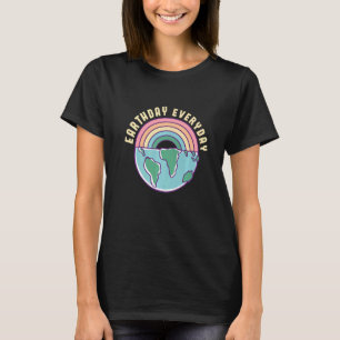 Camiseta Earday Everyday Rainbow Earth World Globe Enviro