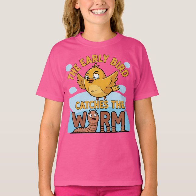 Camiseta Early Bird Catches Worm Funny (Anverso)
