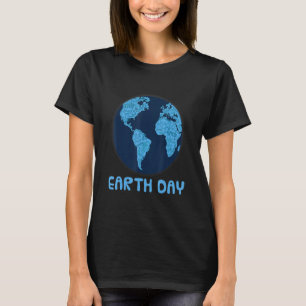 Camiseta Earth Day Blue Earth Word Cloud Ambiental