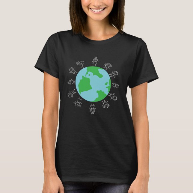 Camiseta Earth Day Children Around The World Climate Change (Anverso)