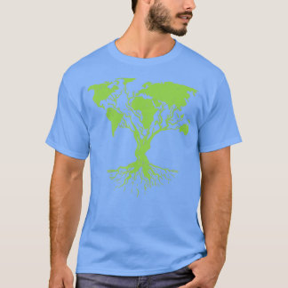 Camiseta Earth Day Cute World Map Tree Pro Environment Pla