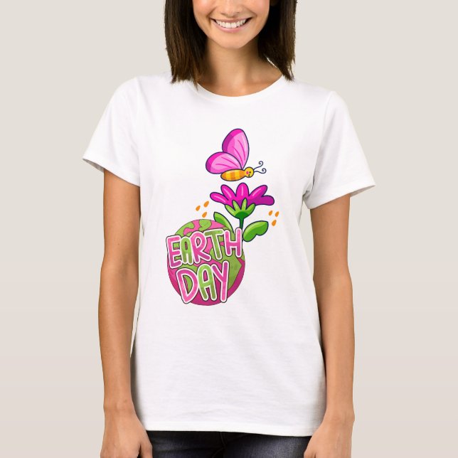 CAMISETA EARTH DAY DESIGN FOR WOMEN & GIRLS (Anverso)