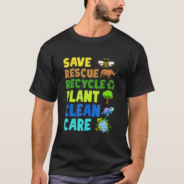 Camiseta Earth Day Environmental Protection Save Bees Rescu (Anverso)