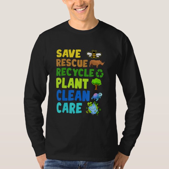 Camiseta Earth Day Environmental Protection Save Bees Rescu (Anverso)