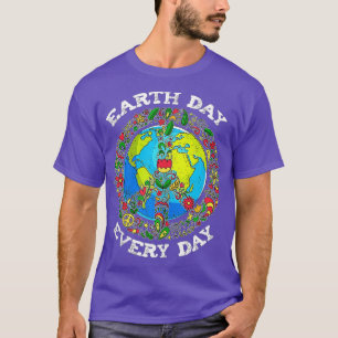 Camiseta Earth Day Everyday Peace Earth Flower Planet Envie