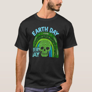 Camiseta Earth Day Everyday Rainbow Skull Leopardo