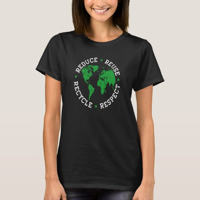 Camiseta Earth Day Recycle Reduce Reuse Respect World Envir (Anverso)