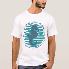 Camiseta Earth Day, Seahorse and Waves, Clean The Ocean